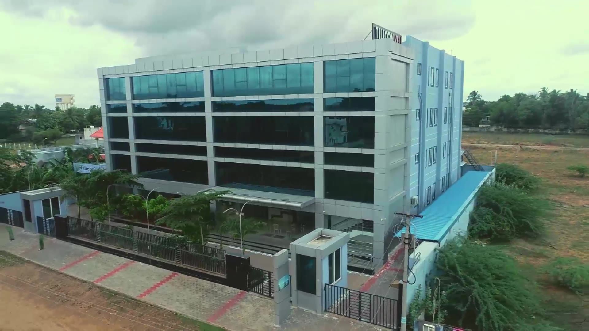 TiliconVeli Tech Park building seen from a drone